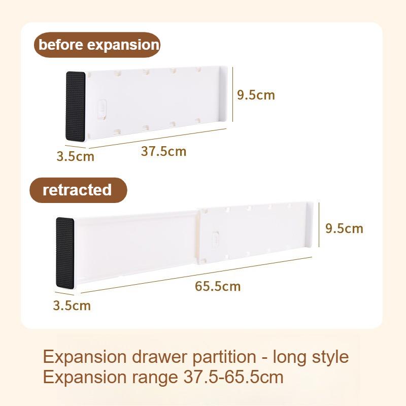 Adjustable Drawer Divider - Heavy-Duty Plastic Expandable and Foldable Storage Box,Suitable for Wardrobe and Drawer Organization