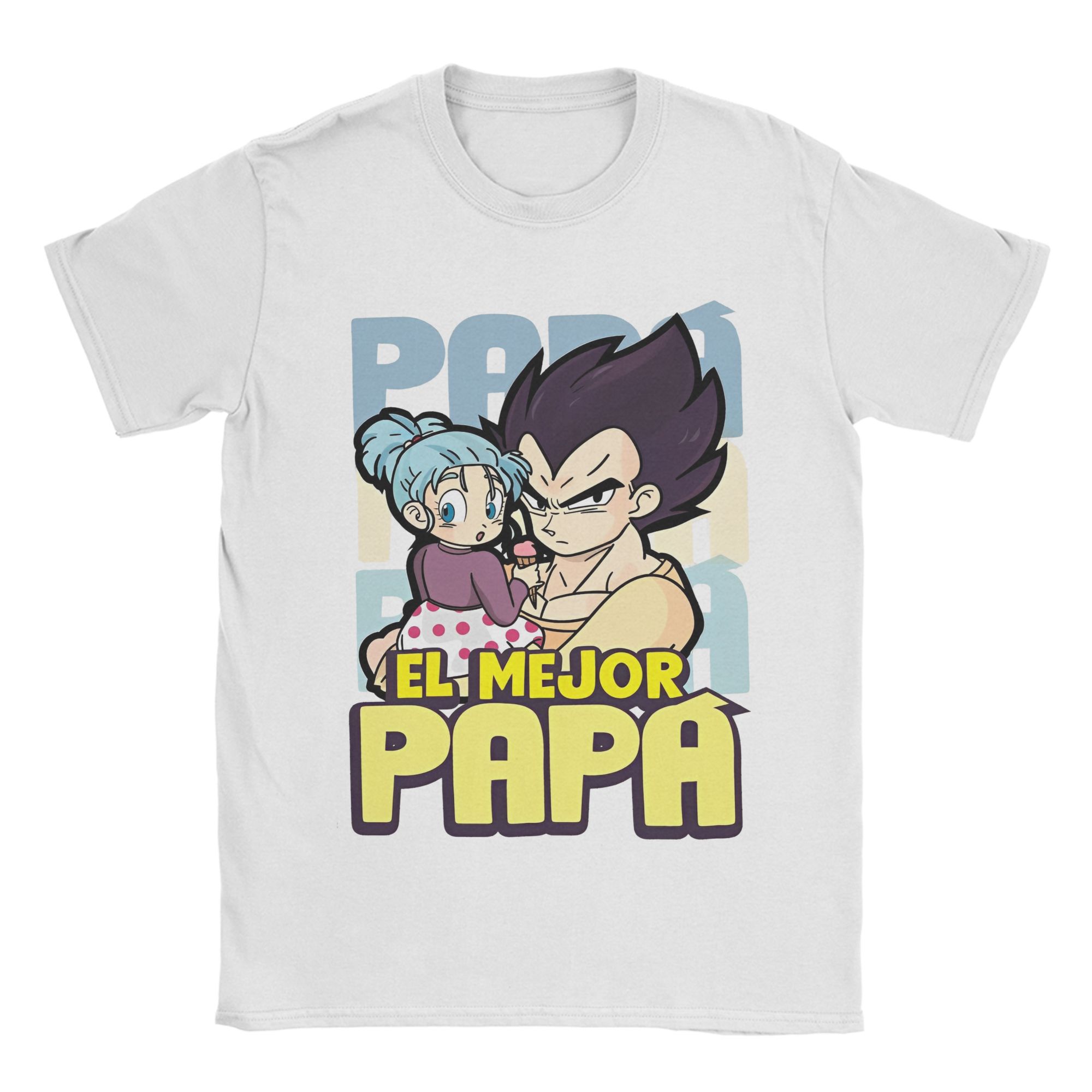 GUOYAN TOP Dragon Ball Vaderdag T-shirts Super Saiyan Papa Humor Puur Katoen T-shirt Ronde Hals Korte Mouw T-shirts Kleding Tops S