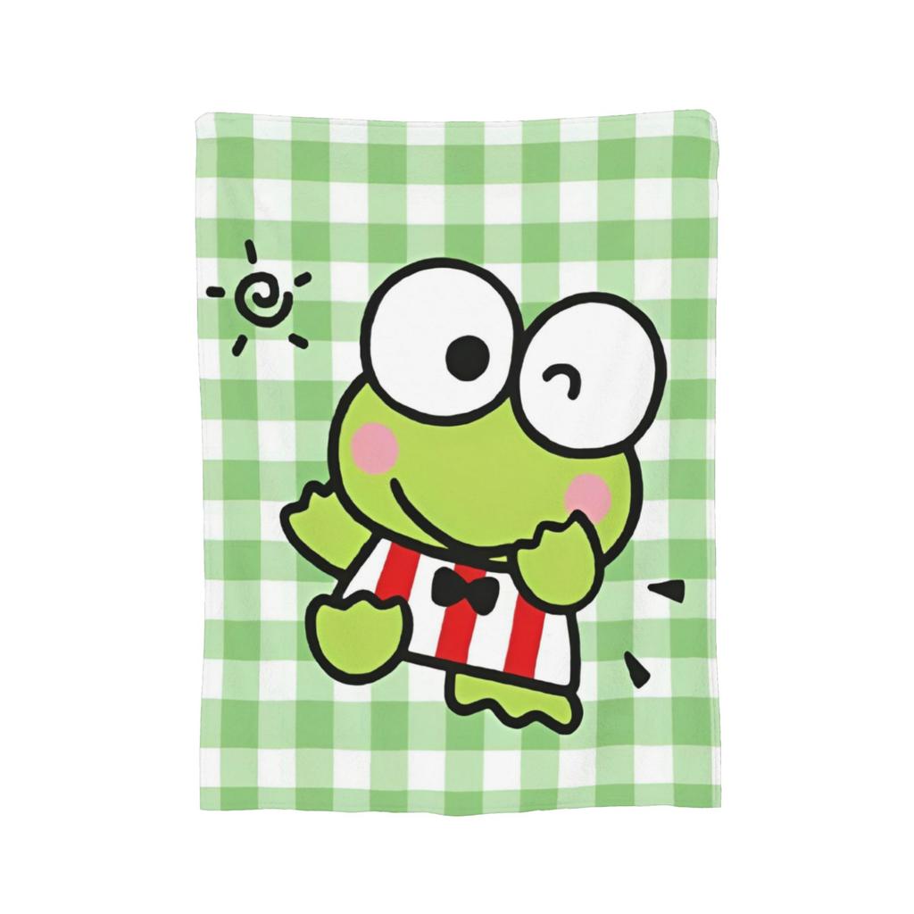 Keroppi Flannel Blankets Anime  Fashion Throw Blankets for Home 125*100cm Bedspread,