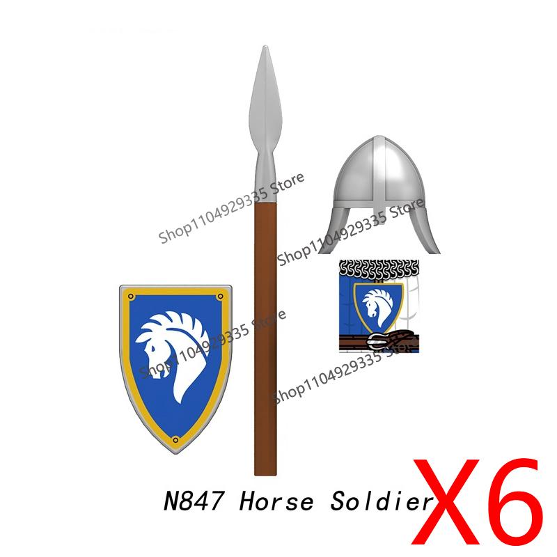Medieval Castle Figure Building Blocks Crow Serpent Soldier Greek Roman Crusader Knights Templar Compatible Bricks Toys Gift Z03