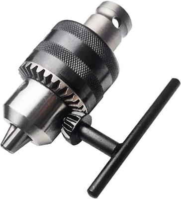 Wolfride Electric Drill Tungsten Steel Drill Chuck Impact Wrench Socket with Key and Square Shank Adapter for Electric Impact Impact Electric Chuck,