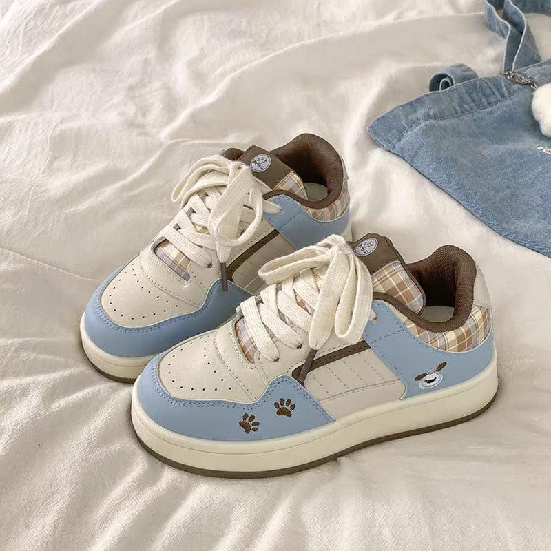 

Легкая корейская повседневная обувь на платформе для женщин, новая весенне-осенняя, детская обувь, универсальные туфли-хлебушки 40 синий