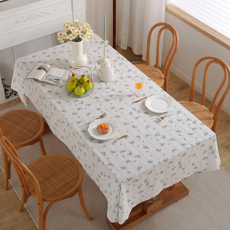 Henggang Floral Tablecloth Pastoral Printing Cotton And Linen Tablecloth Tablecloth Household Cover Towel Fringed Lace Spot