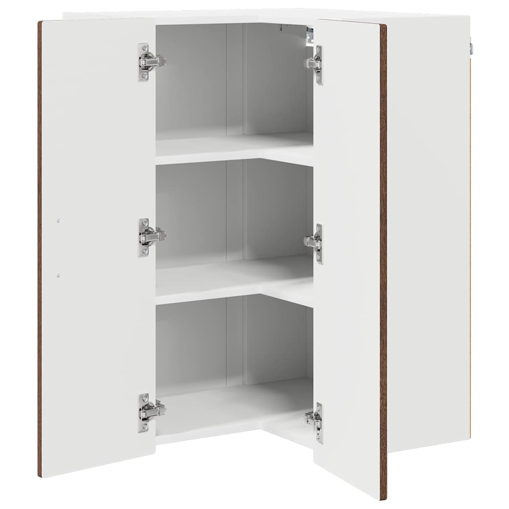 Porto Corner Wall Cabinet Brown Oak Effect 57 x 57 x 80 cm