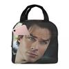 Damon Salvatore The Vampire Diaries Insulated Lunch Bag for Kids School Cooler Thermal Food Box Tote Lunch Boxes Container