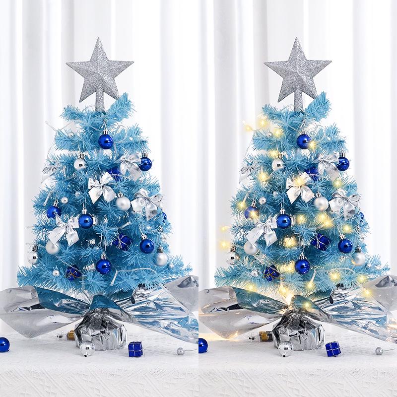 60cm Blue Mini Christmas Tree Set - Desktop & Window Display Decorations