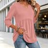 Women's Fashion Casual V-Neck Three-Quarter Sleeve Shirt