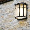 Modern Black Lantern Outdoor Wall Lamp IP65 Waterproof Garden Sconce with LED Light Fixture Aluminum Base for Patio & Gate