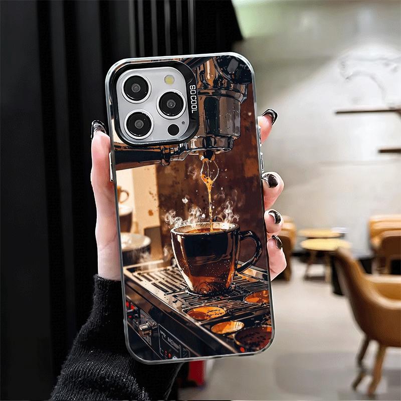 Black Coffee Fashion Style Shockproof Phone Case for iPhone 17 Air 16 16E 15 Pro Max 14 Plus 13 Mini 12 Back Cover Anti Fall Fun