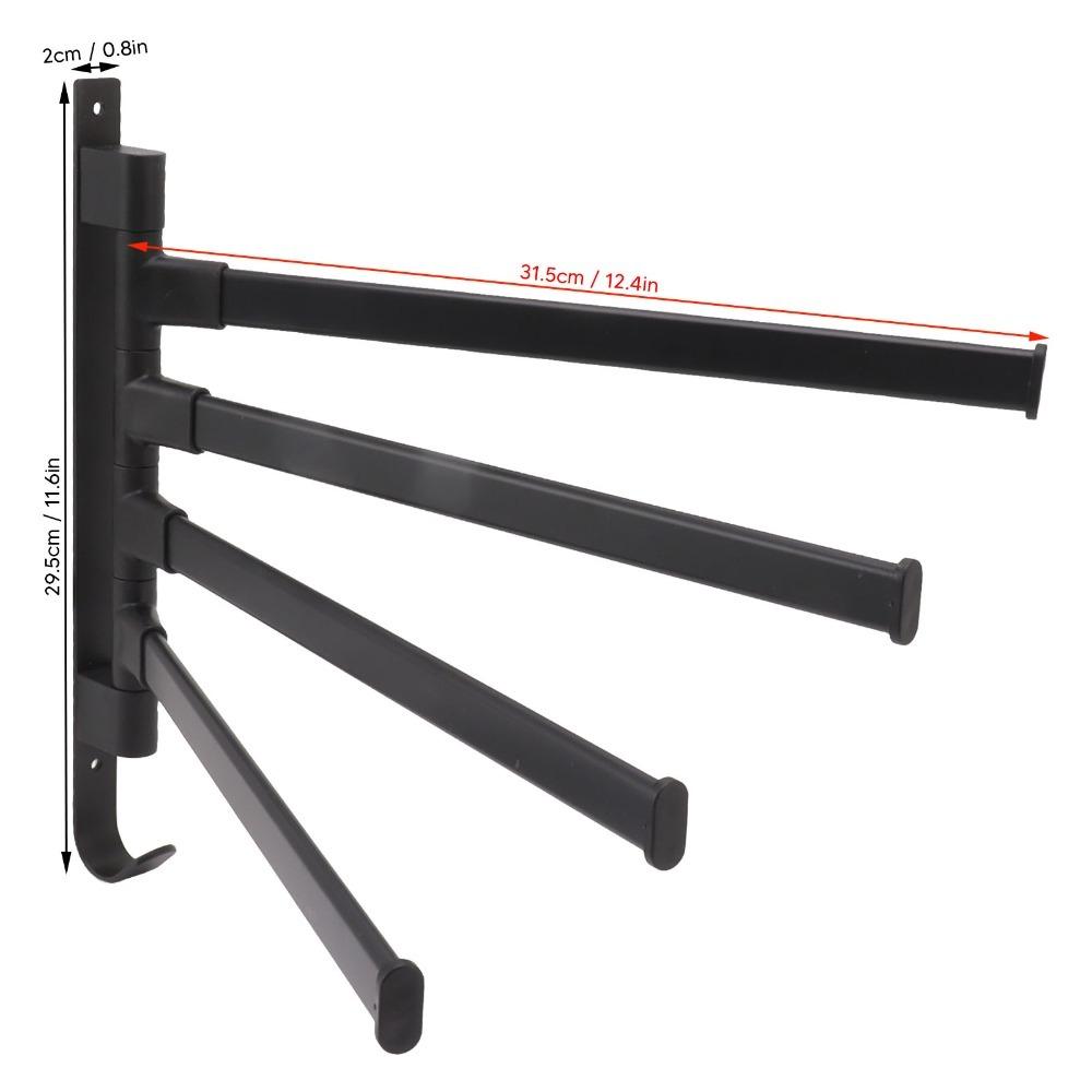 Black Swivel Towel Rack Aluminum Towel Holder Swing Arm Towel Rack  Bathroom Kitchen Laundry Room
