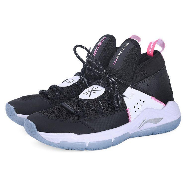 Li Ning ALL DAY 5 Way Of Wade Abrasion Resistant Breathable Mid Top Basketball Shoes Men's Black White ABPQ015-1