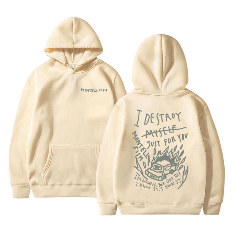 Singer Montell Fish Jamie I Destroy Myself Just for You Graphic Hoodie Male Vintage Casual Sweatshirt Men Women Fashion Hoodies