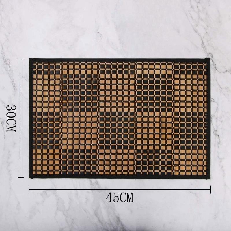 Европейский стиль, плотное плетение, квадратная бамбуковая салфетка под горячее 30x45 см, термостойкая и теплоизолирующая, бамбуковая плетеная салфетка на стол