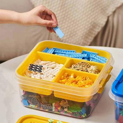 Stackable Building Blocks Storage Box Transparent Dustproof Particle Holder Building Base Double-layer Storage