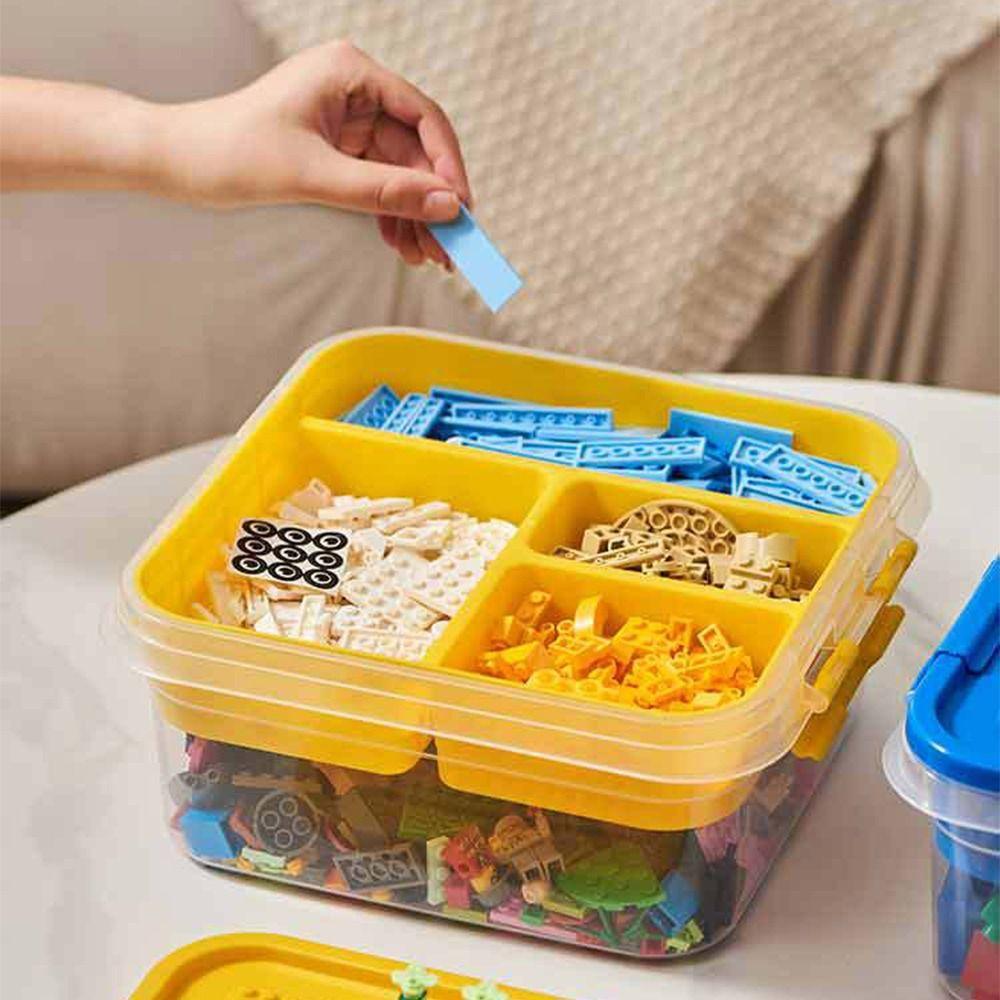 Stackable Building Blocks Storage Box Dustproof Particle Holder Sealed Storage Jars Household