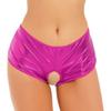 Damen Metallic Glänzend Schrittfrei Booty Shorts Niedrige Panties Unterwäsche
