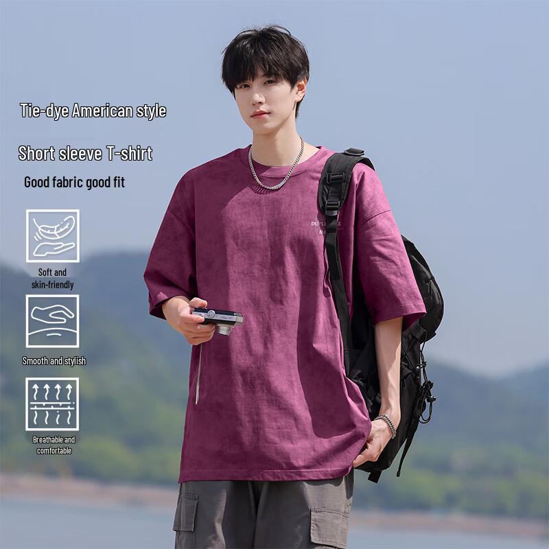 MEDE Men s Heavyweight Pure Cotton Loose Short Sleeve T-shirt L