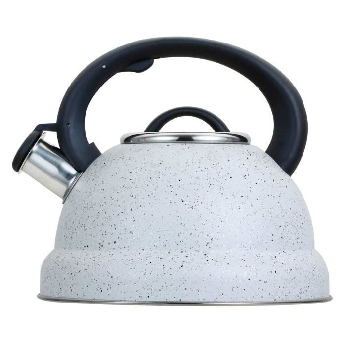 Bouilloire sifflante - ROSSETTO - 3L - Inox 18/10 - Compatible induction - Poignée soft touch