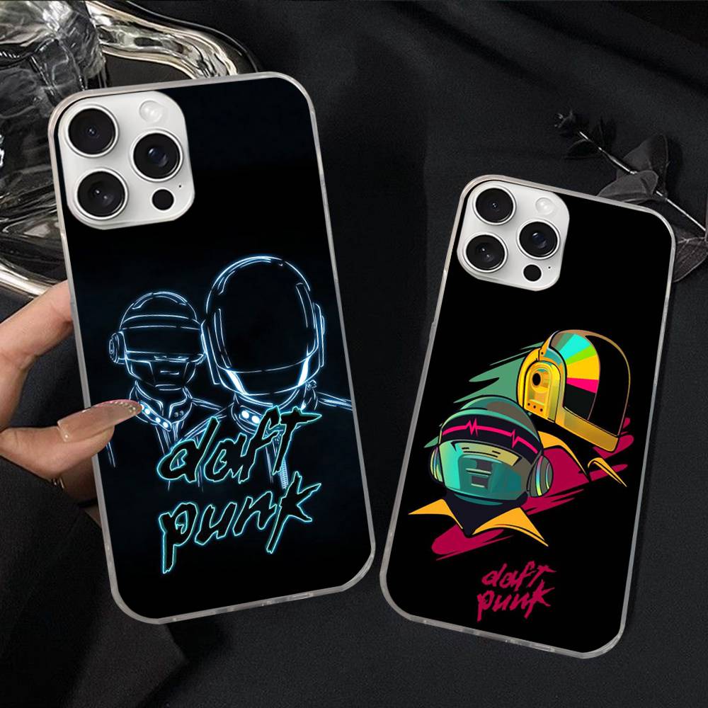 Coque de téléphone D-Daft Punk Band France Pour IPhone 17 16 15 14 13 12 11 Pro Max Plus Couverture Ondes d'Eau Aurore