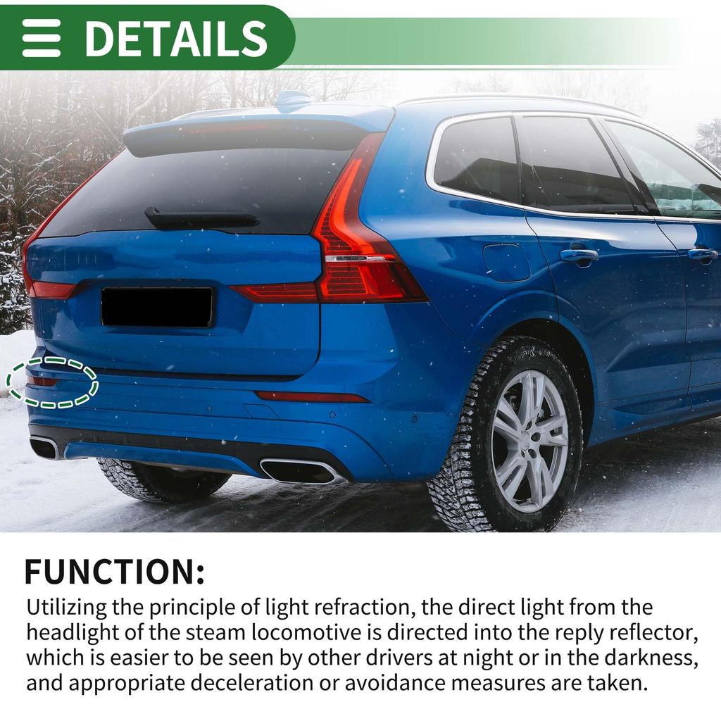 Motoforti Durable Red Plastic Bumper Reflector Side Markers for Volvo XC60 Numbers 2018-2021 (Product 31656677/32293628)