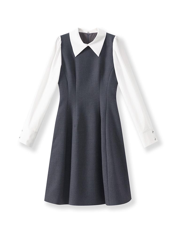 Altersreduzierendes Süßes Retro Preppy Zweiteilerkleid - Taillenbetonend, Kleiner Duftstil für Frauen