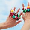Cute Chunky Heart Acrylic Finger Rings for Women Trendy Multicolor Resin Love Bowknot Stack Ring for Women Party Jewelry Gifts