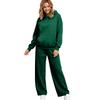Women's Lined Drop Shoulder Top and Wide Leg Pants 2 Piece Set Color Loose Fit Casual Fall Winter Outfit