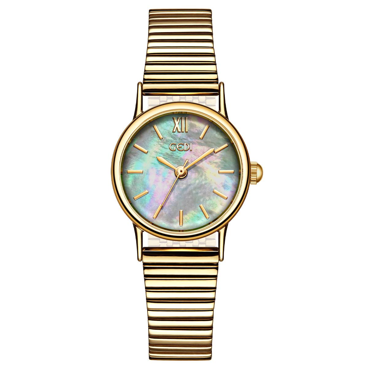French Symphony Fritillary Watch Female Niche Design White Small Disc Aurora Girl Heart Watch Quartz
