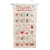 24 Numbered Advent Calendar Panel, Custom Fabric Christmas Wall Display for Entryways, Small Candy, Message Cards and Indoor Rooms