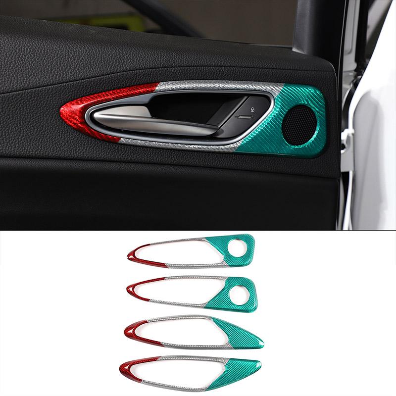 

Real Carbon Fiber For Alfa Romeo Giulia 2017 2018 2019 2020 Car Interior Door Handle Frame Cover Trim Auto Accessories