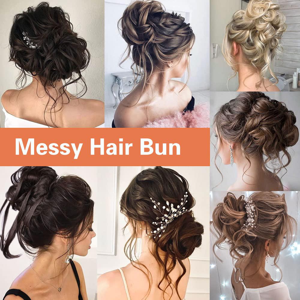 MISSQUEEN Synthetic Hair Bun Fake Hair Chignon Elastic Hair with Elastic Band Hair Bun Donut Chignon Messy Hair for Women