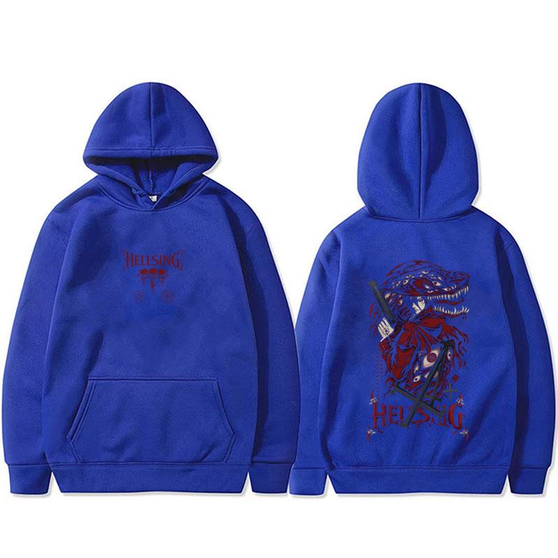 Anime Hellsing Hoodie Vampire Alucard Merch Pullover Men Women Manga Gothic Oversized Streetwear Hoodies