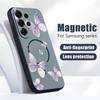 Custodia con Motivo Fiocchi di Farfalle per Samsung Galaxy S26 Ultra S25 Edge S24 Plus S23 FE S22 A17 A54 A55 A56 A57 5G Magnetica Per Magsafe Cover Opaca