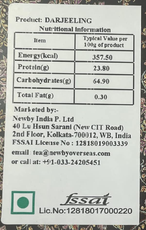 Newby Darjeeling Teebeutel | 50 Stück Schwarze Teebeutel | Premium Tee aus einer einzigen Herkunft | Blumiges Aroma & Zarter Muskatell-Geschmack | 100 g