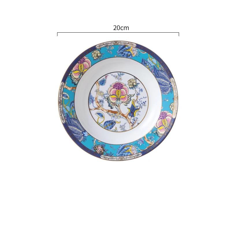 Creative Chinese Style Dinner Plate Light Luxury Restaurant Steak Plates Exquisite Flower Breakfast Salad Plate Home Tableware