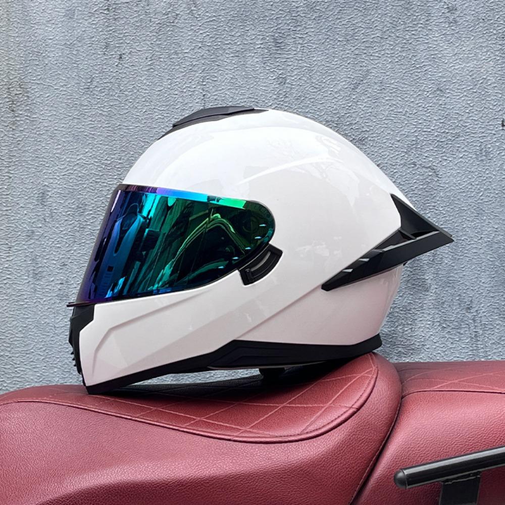 DOT Full Helmet Double Mirror Helmet Men's Four-season Universal Hard Hat Female Knight Locomotive Double Lens