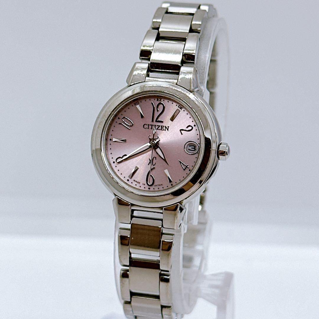 Used Citizen Cross Sea Radio Solar Ladies Watch Pink Date Operation Confirmed
