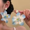Versatile Photo-Friendly Pierced Earrings Seaside Vacation Exaggerated Imitation Flower Super Fairy Small Fresh Face Slimming Jewelry