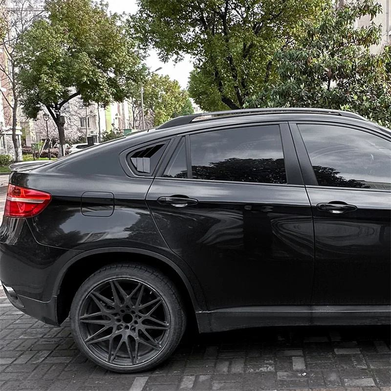 Для BMW X6 E71 E72 2008-2014 Треугольная жалюзи в форме акульих жабр, декоративное дефлекторное окно на заднее окно