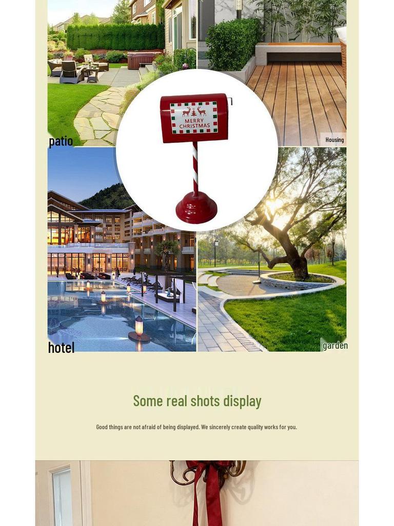 Iron Art Christmas Mailbox Ornament - Festive Indoor Decoration and Gift Stand
