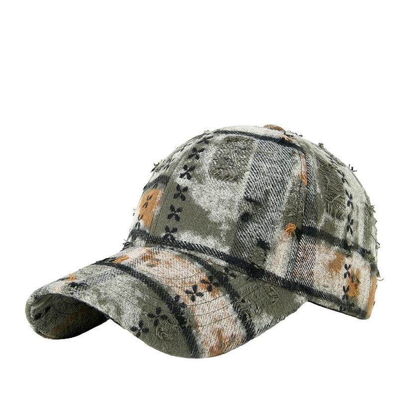 Spring and Autumn New Plaid Suede Baseball Cap Middle Old Ladies Retro Cap Winter Premium Sense