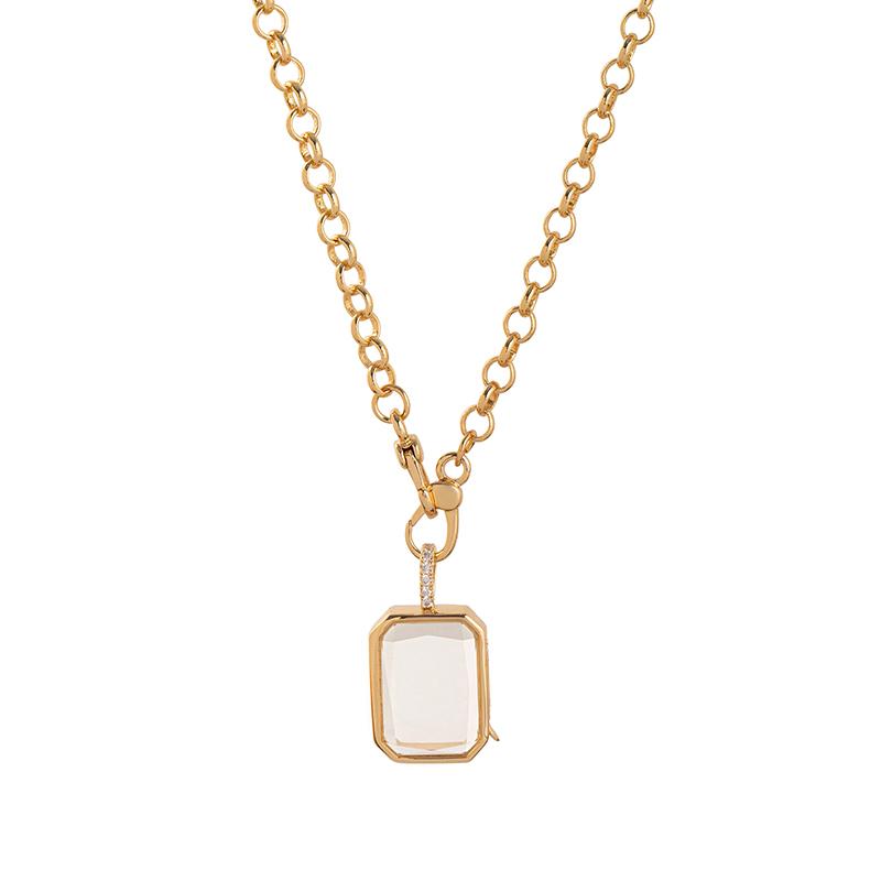 Pingente Caixa de Fotos Personalidade Retrô com Pingente DIY Aberturável Design Oco Caixa Transparente Cor Preservação Ouro