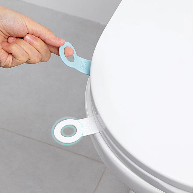 2pcs Strong Suction Cup Bracket Silicone Toilet Lapper Household Daily Necessities Ring Handle Lifter Toilet Lid Handle Home
