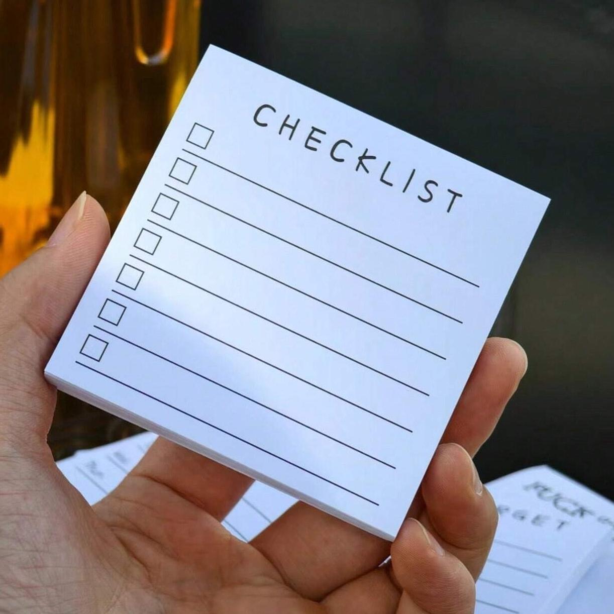 

1 шт. Мини-блокнот для заметок, Базовая линия 80 листов Самоклеящиеся заметки Портативный размер Самоклеящийся блокнот Еженедельный план Чек-лист