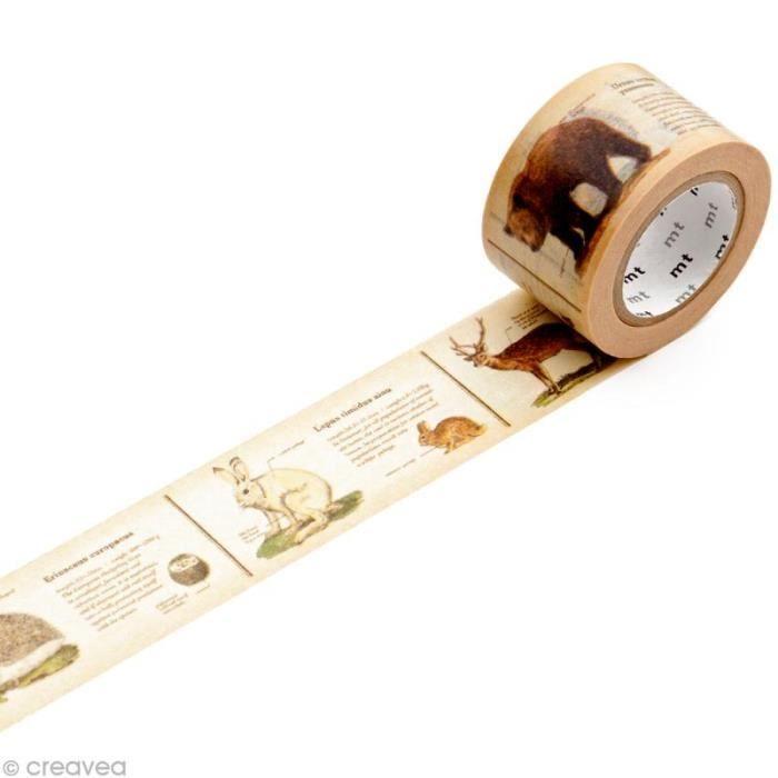 Masking Tape - Encyclopedia / Animal 30 mm x 10 m - Mark's Japan - Transparent
