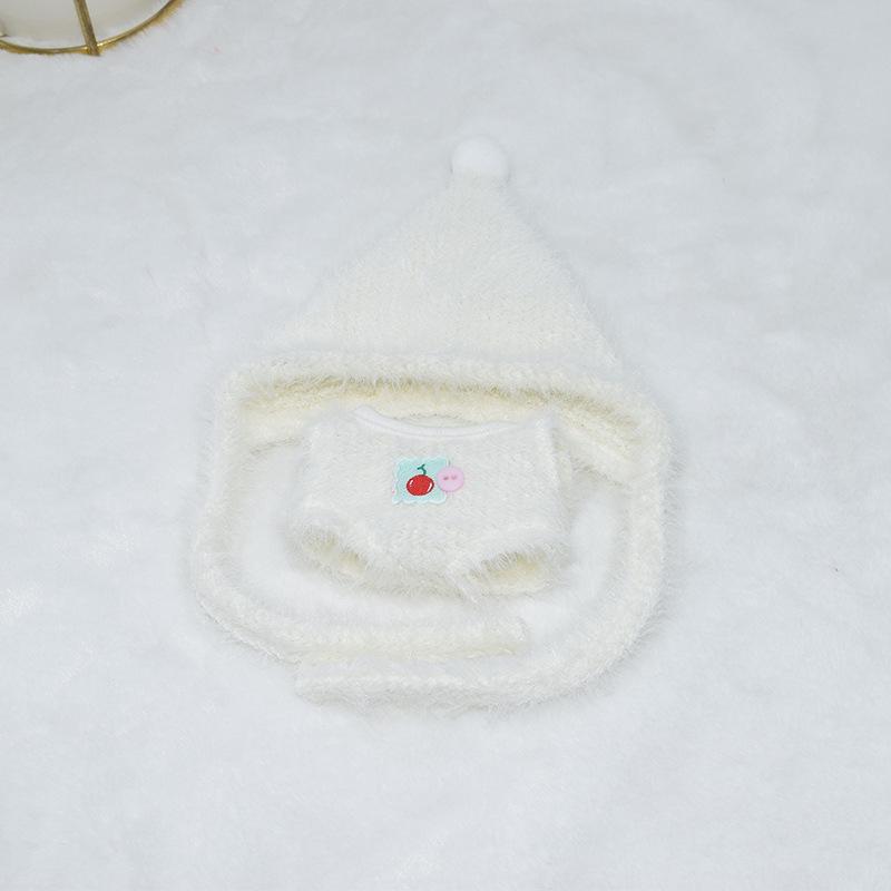 In Stock: 10CM Cotton Doll Outfit with Ferret Fur Hat - Fur Hat Series 10CM Doll Use