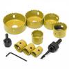 Carbon Steel Set 11 Pieces with Drill Mandrels for Wood Metal Plastic Aluminum Sheet Materials Cutting Drill Tool Kit