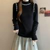 Women's Plus Size Velvet Long-Sleeve T-Shirt - Autumn Winter Flattering Slim Fit for Chubby Girls