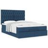 Maison Exclusive - Cadre de lit ottoman avec matelas bleu 140x200 cm tissu