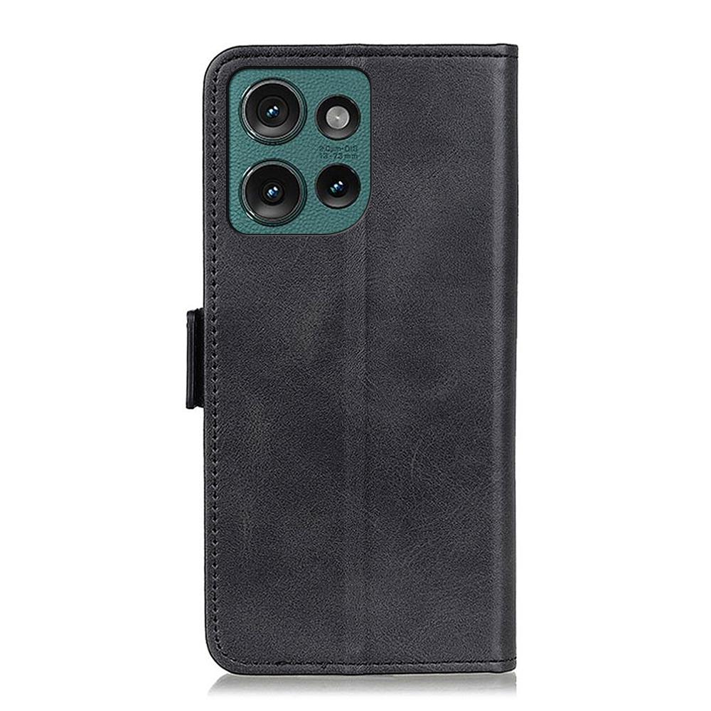 For Motorola Edge 50 5G Case Stand Cowhide Texture PU Leather Phone Cover